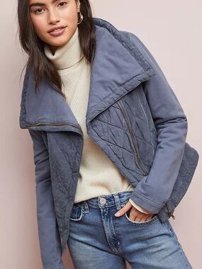 Anthropologie Marrakesh gray, soft, quilted jacket size extra large